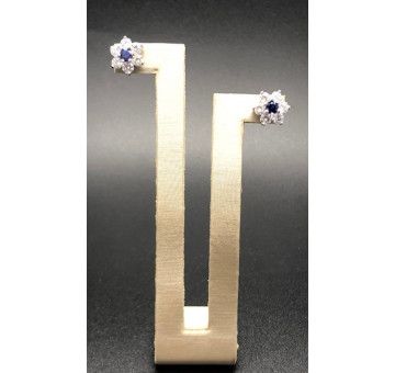 Pendiente zafiro plata