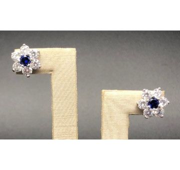 Pendiente zafiro plata 2