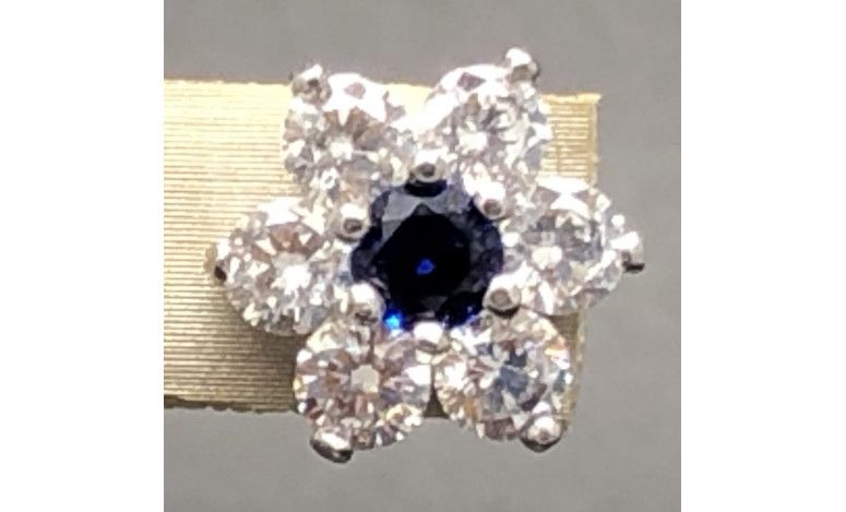 Pendiente zafiro plata