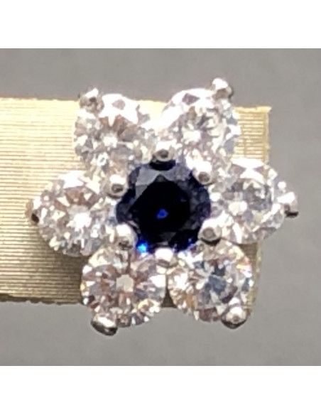 Pendiente zafiro plata