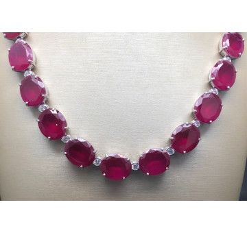 Collar rubí plata 2