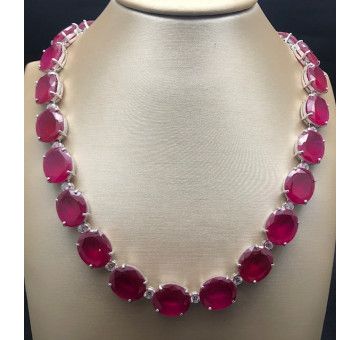 Collar rubí plata