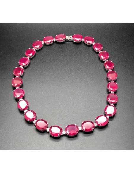 Collar rubí plata