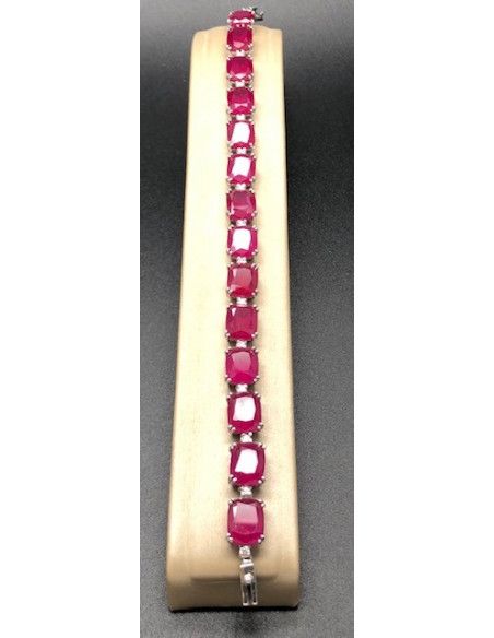 Pulsera rubí plata