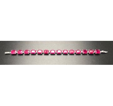 Pulsera rubí plata