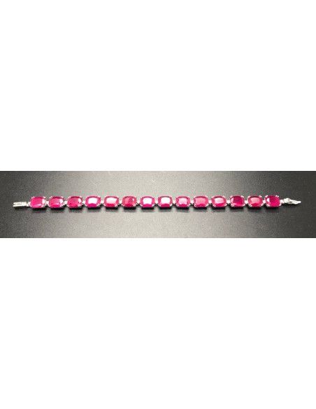 Pulsera rubí plata