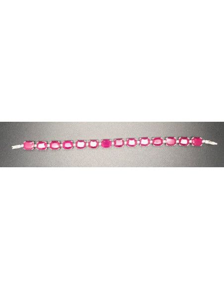 Pulsera rubí plata