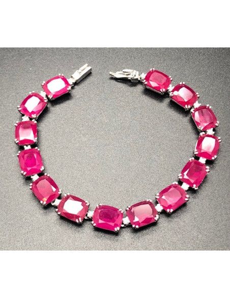 Pulsera rubí plata
