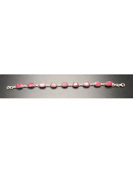 Pulsera rubí plata