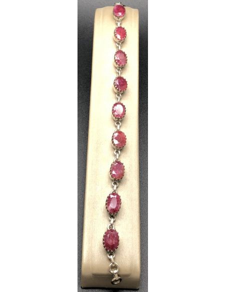 Pulsera rubí plata