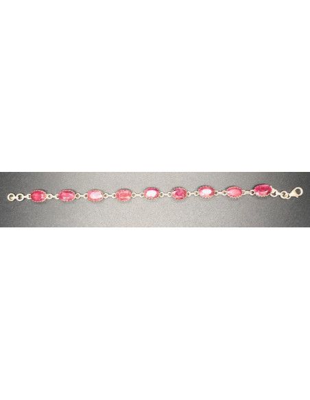 Pulsera rubí plata