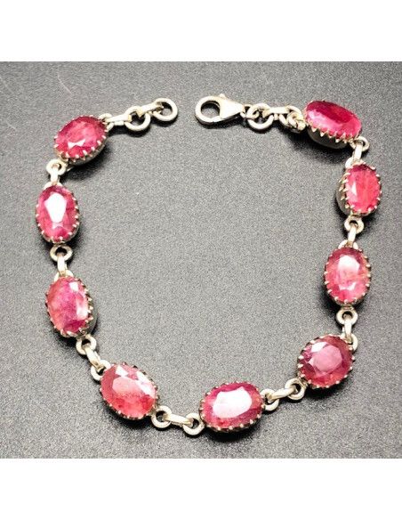 Pulsera rubí plata