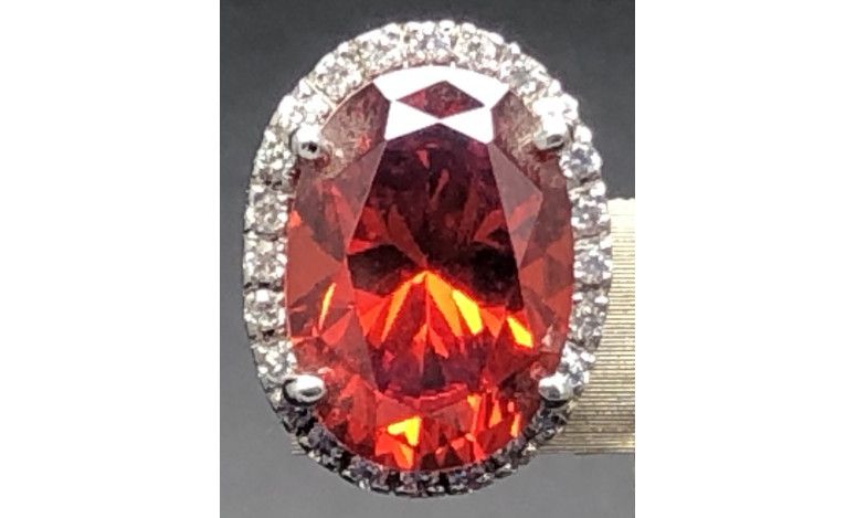 Pendiente rubí plata
