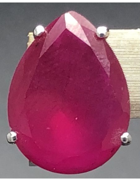 Pendiente rubí plata