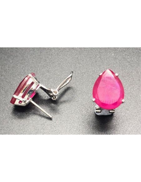 Pendiente rubí plata