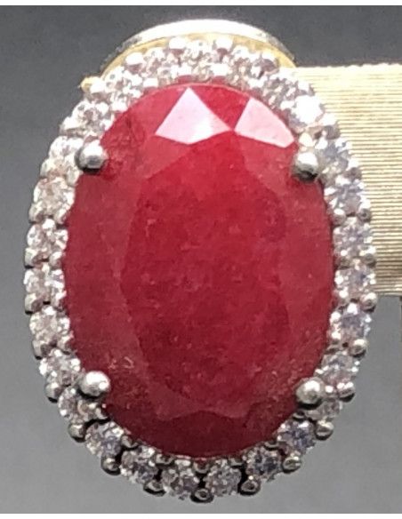 Pendiente rubí plata