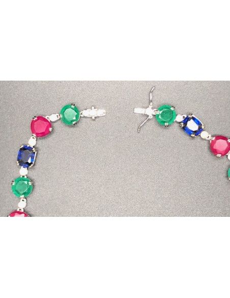 Collar multicolor plata