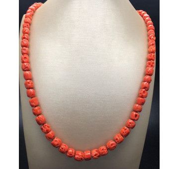 Collar coral bambú plata 2