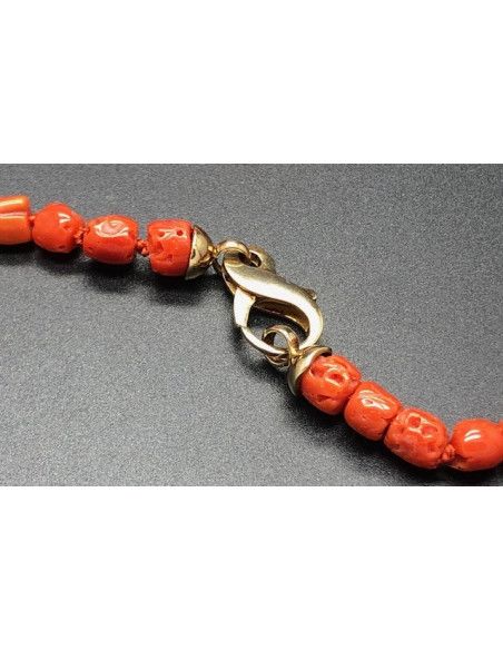 Collar coral bambú plata