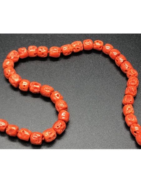 Collar coral bambú plata
