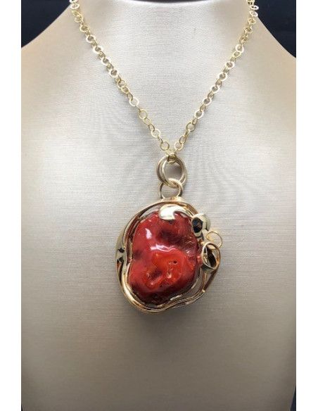 Collar coral plata