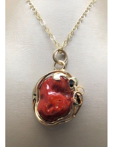 Collar coral plata