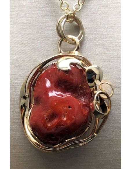 Collar coral plata