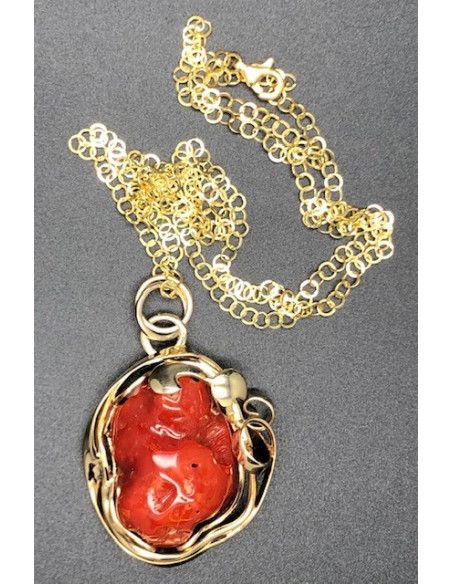 Collar coral plata