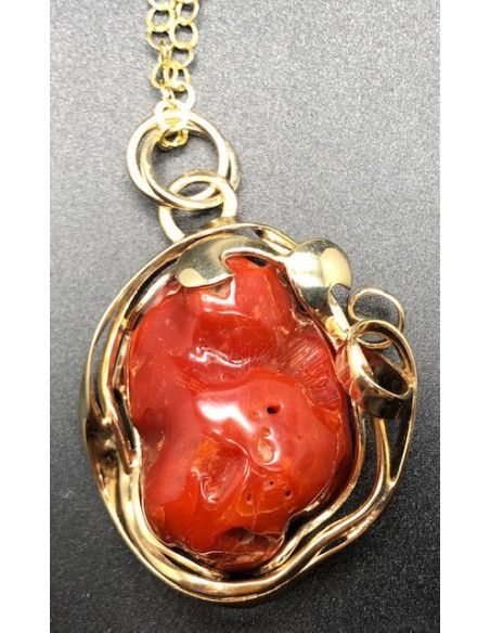 Collar coral plata