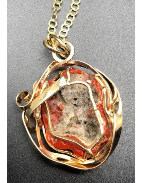Collar coral plata