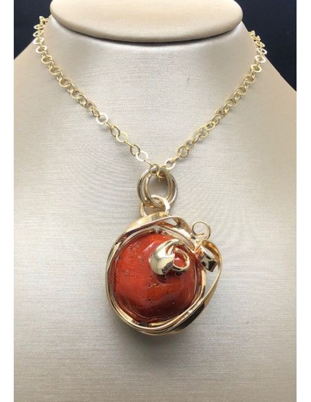 Colgante coral plata