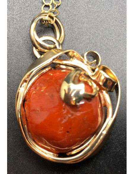 Colgante coral plata