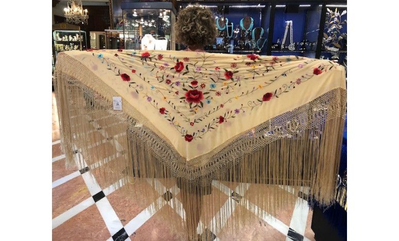 Mantón mano seda 140cm