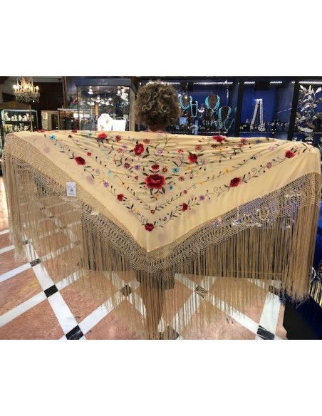 Mantón mano seda 140cm
