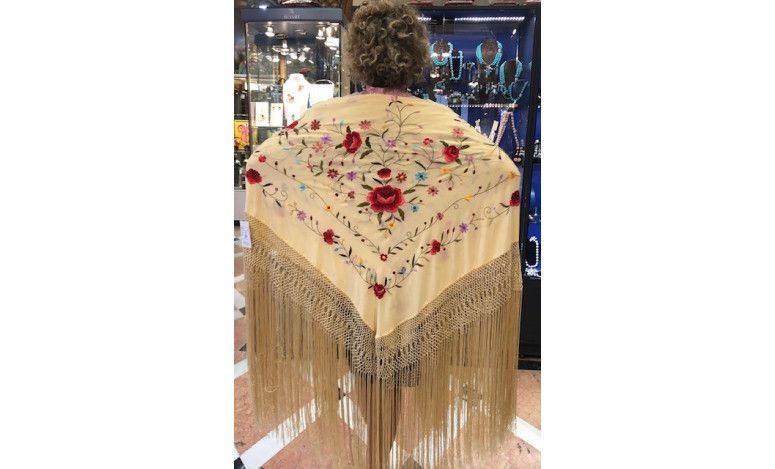 Mantón mano seda 140cm