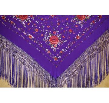 Mantón mano seda 140cm 2