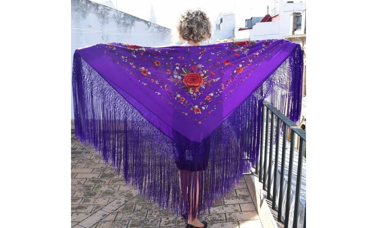 Mantón mano seda 140cm