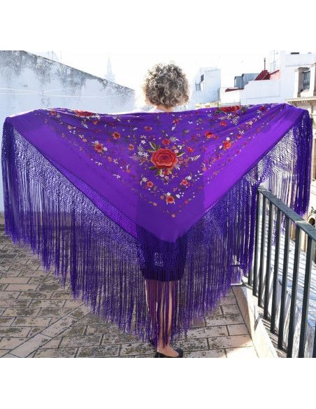 Mantón mano seda 140cm