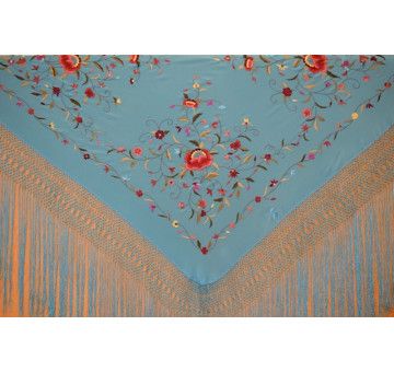 Mantón mano seda 140cm 2