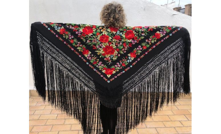 Mantón mano seda 140 cm