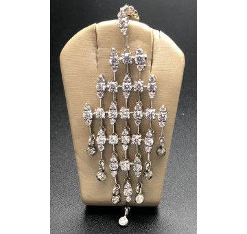 Pendiente plata cristal 2