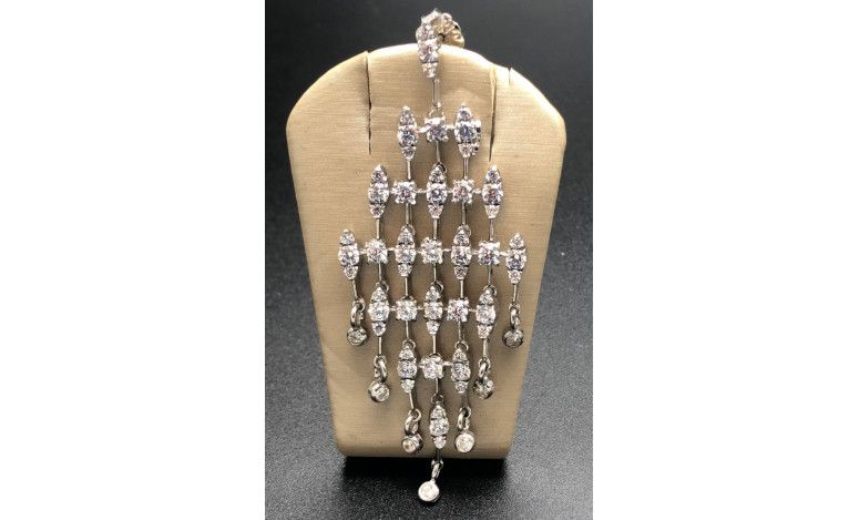 Pendiente plata cristal