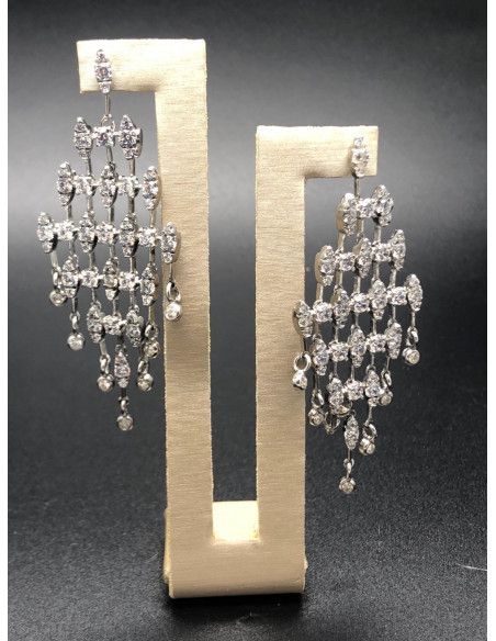 Pendiente plata cristal