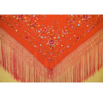 Mantón mano seda 140cm 2