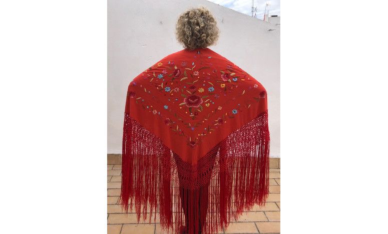 Mantón mano seda 140cm