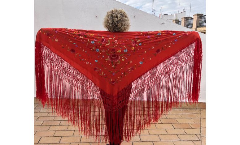 Mantón mano seda 140cm