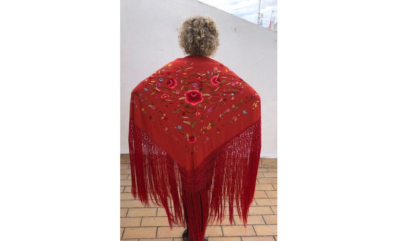Mantón mano seda 140cm