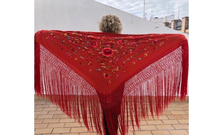 Mantón mano seda 140cm