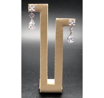 Pendiente plata cristal