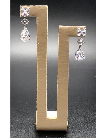 Pendiente plata cristal